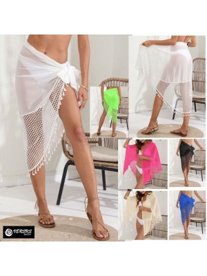 Copricostume Pareo Scialle Donna Mare Misto Rete Woman Sarong COV0249